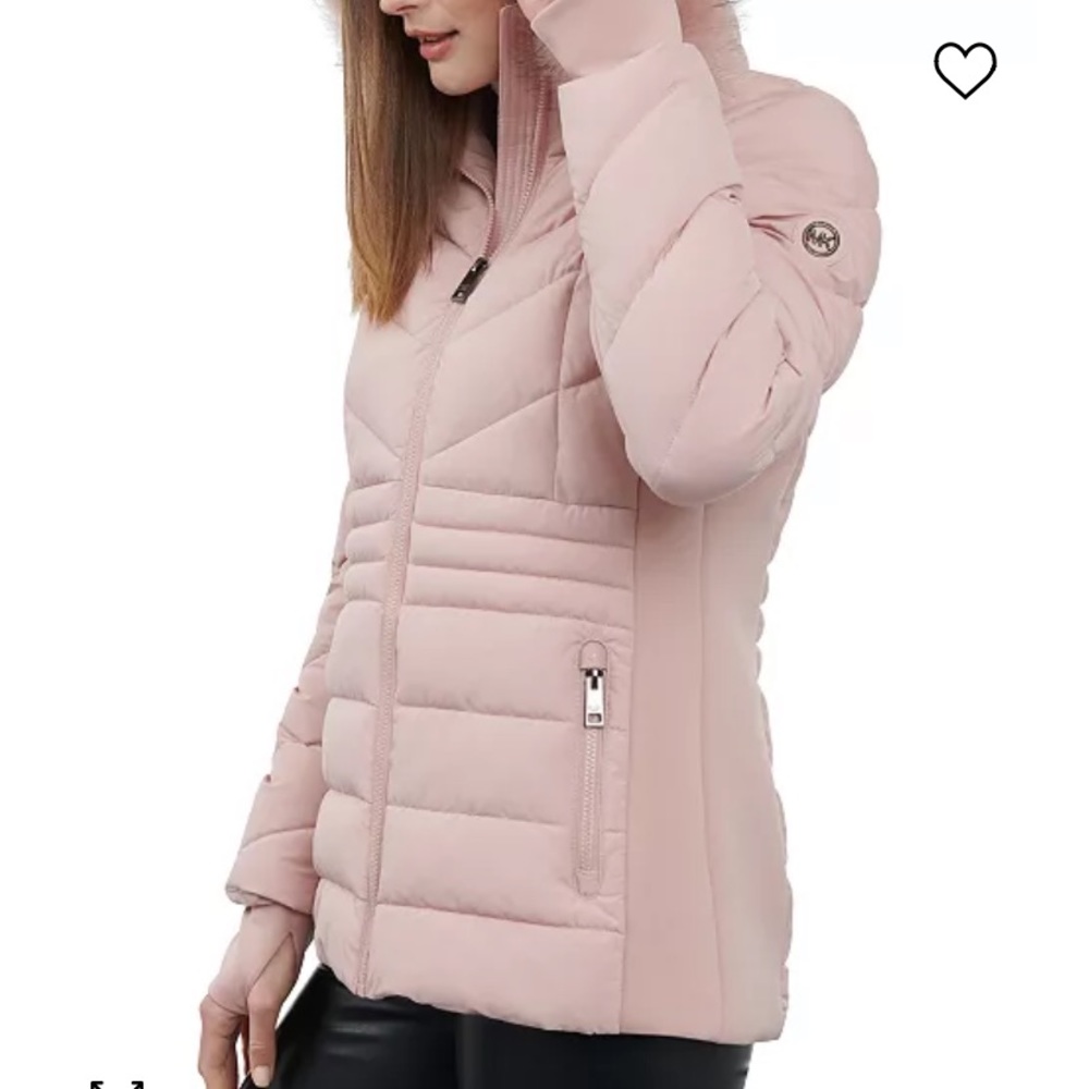 Michael Kors Rosewater Coat ombré faux fur